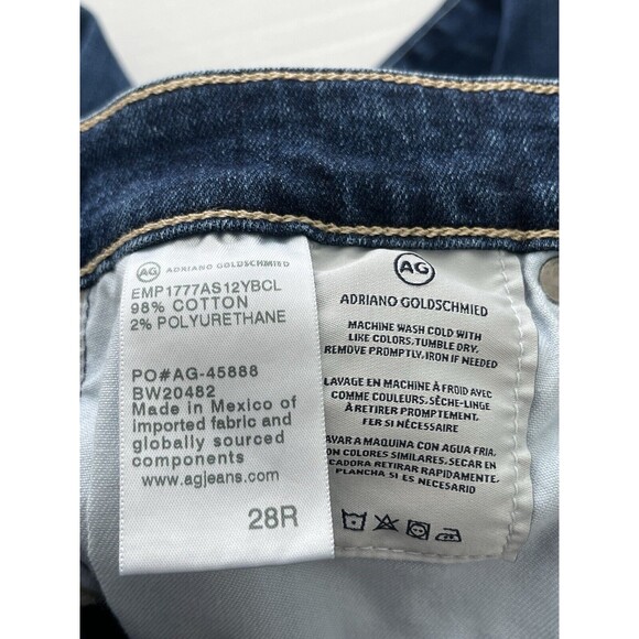 AG Adriano Goldschmied Farrah Skinny Distressed High Rise Split Hem Jeans 28R - Picture 6 of 13